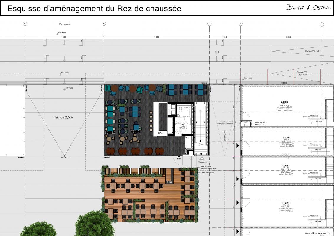 Etude - Restaurant - Côte de nacre - Calvados - Plan du rez-de-chaussée