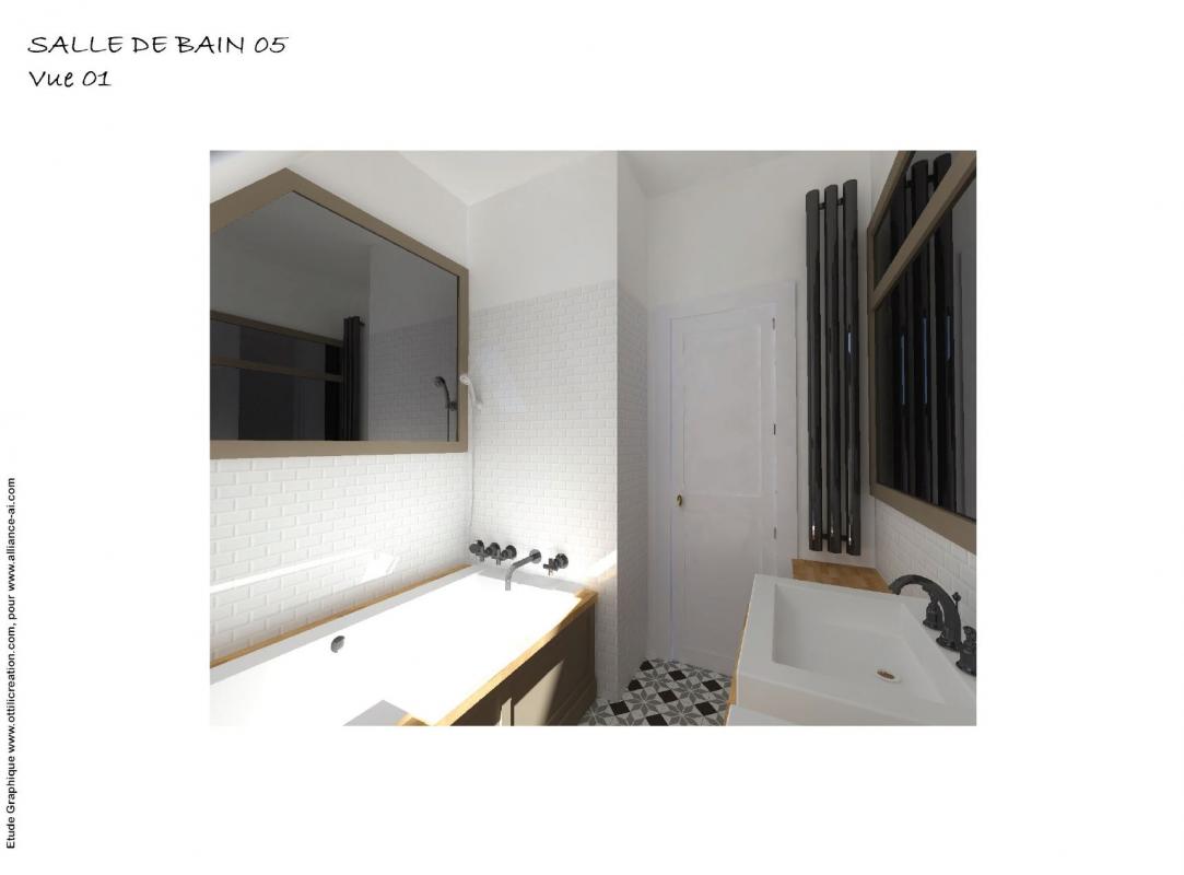 Mise en 3D après relevé de mesures d'une salle de bain