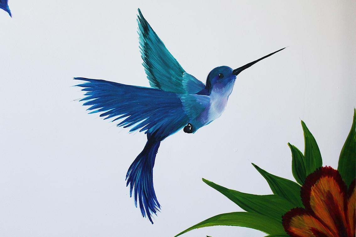 Zoom de détail sur le colibri