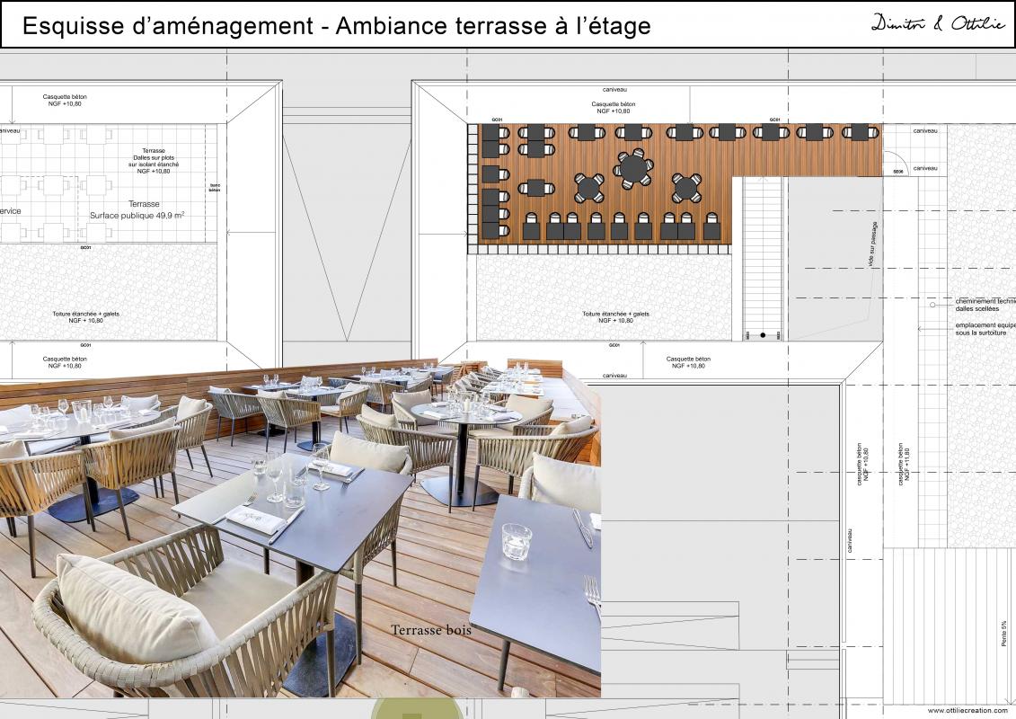 Etude - Restaurant - Côte de nacre - Calvados - Plan de l'étage