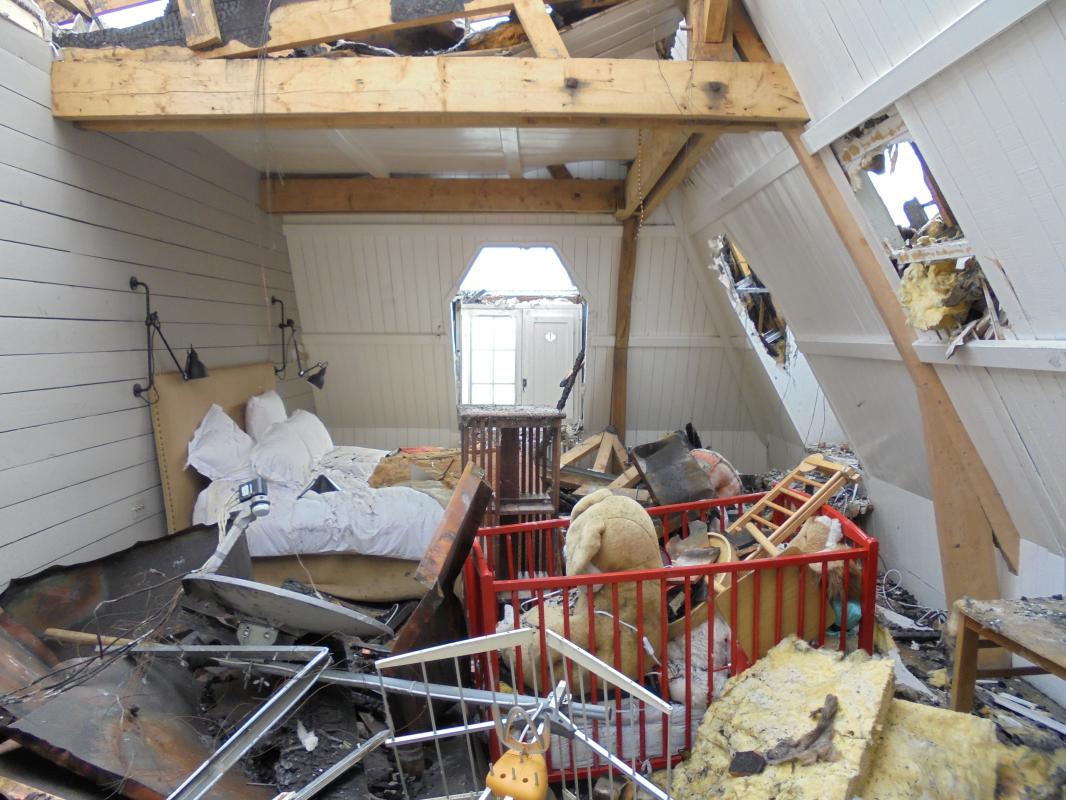 Chambre après incendie